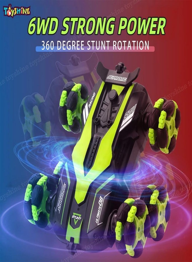 توي شاين سيارة توي شاين بست عجلات، قابلة للدوران 360 درجة، تعمل بجهاز تحكم عن بعد، قابلة لإعادة الشحن، ذات ذراع متأرجح، قابلة للتشوه، للطرق الوعرة، بتردد 2.4 جيجاهرتز - أخضر - Image 2